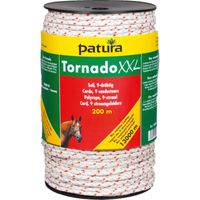 Patura tornado xxl cord, 200 m rol 6 rvs 0,20 mm, 3 koper 0,30 mm, wit-rood