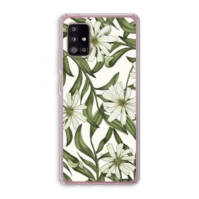 Wit bloemenpatroon: Samsung Galaxy A51 5G Transparant Hoesje