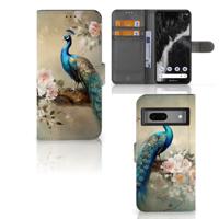Telefoonhoesje | Met pasjeshouder | voor Google Pixel 7 Vintage Pauwen