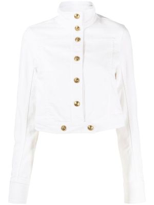 Versace Jeans Couture veste crop à patch logo - Blanc