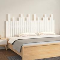Hoofdbord wandmontage 166x3x80 cm massief grenenhout wit