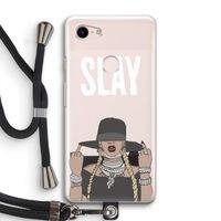 Slay All Day: Pixel 3 Transparant Hoesje met koord Slay All Day: Pixel 3 Transparant Hoesje met koord