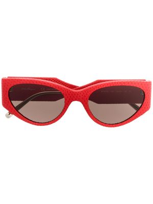 Ferragamo Eyewear lunettes de soleil à monture oversize - Rouge