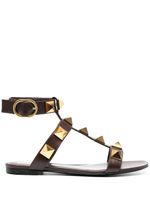 Valentino Garavani sandales Rockstud en cuir - Marron