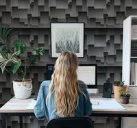 Vierkanten ontwerp behang zwart Vierkanten ontwerp behang zwart