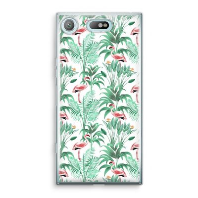 Flamingo bladeren: Sony Xperia XZ1 Compact Transparant Hoesje