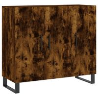 The Living Store Dressoir - Gerookt Eiken - 90 x 34 x 80 cm - Duurzaam hout en metaal - thumbnail