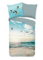 Good Morning Dekbedovertrek "strand/ zee" - Aqua - (200x200 cm) - Katoen