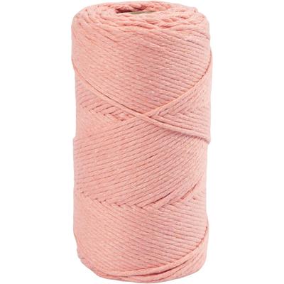 Creativ Company Macramé koord, l: 198 m, d 2 mm, roze, 330 gr/ 1 rol