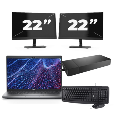 Dell Latitude 5430 - Intel Core i5-12e Generatie - 14 inch - 16GB RAM - 256GB SSD - Windows 11 Home + 2x 22 inch Monitor