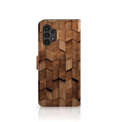 Book Style Case voor Samsung Galaxy A13 (4G) Wooden Cubes