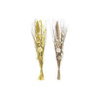 Boeket DKD Home Decor Natuurlijk Gouden Wit Geel Gedroogde bloem (30 x 30 x 100 cm) (2 Stuks)