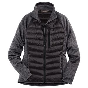 PinewoodÂ® Dames Fleecevest Abisko Hybrid Power Fleece Jacket, zwart-grijs, Maat: S