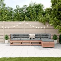 5-delige Loungeset met kussens massief douglashout