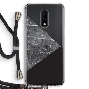 Combinatie marmer: OnePlus 7 Transparant Hoesje met koord
