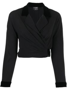 CHANEL Pre-Owned blazer cache-cœur crop (1992) - Noir