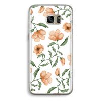 Peachy flowers: Samsung Galaxy S7 Edge Transparant Hoesje - thumbnail