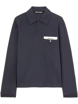 Palm Angels polo Sartorial Tape à manches longues - Bleu