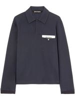 Palm Angels polo Sartorial Tape à manches longues - Bleu