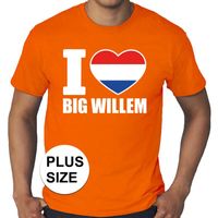 Oranje I love Big Willem grote maten shirt heren