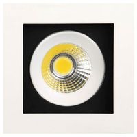 LED Spot - Inbouwspot - Vierkant 8W - Helder/Koud Wit 6400K - Mat Wit Aluminium - Kantelbaar 100mm