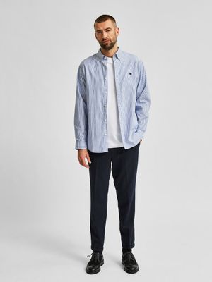 Selected Homme Heren Overhemd Blauw Gestreept Button Down Slim Fit Selected Homme Heren Overhemd Blauw Gestreept Button Down Slim Fit