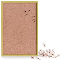 Prikbord incl. 25x punaises rose goud - 40 x 60 cm - groen - kurk