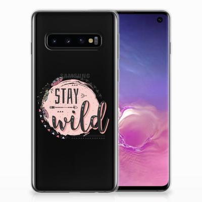 Samsung Galaxy S10 Telefoonhoesje met Naam Boho Stay Wild Samsung Galaxy S10 Telefoonhoesje met Naam Boho Stay Wild