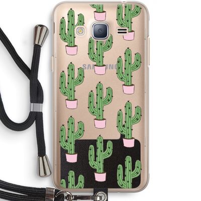 Cactus Lover: Samsung Galaxy J3 (2016) Transparant Hoesje met koord