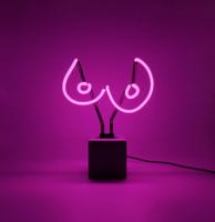 Neon Sign - Boobs (Op Betonnen Basis)