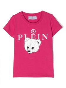 Philipp Plein Junior chemise en coton à logo imprimé - Rose