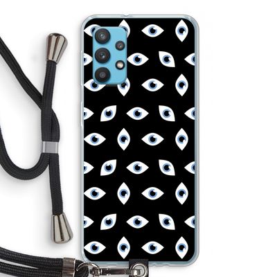 Eyes pattern: Samsung Galaxy A32 4G Transparant Hoesje met koord
