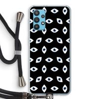 Eyes pattern: Samsung Galaxy A32 4G Transparant Hoesje met koord