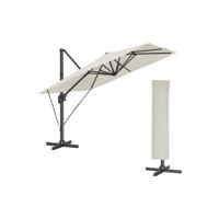 360° draaibare parasol met zwengel en standaard, beige