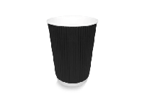 Kartonnen koffiebeker 360cc 12oz Ripple Zwart