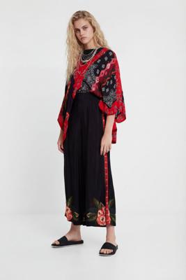 Gebloemde palazzobroek - BLACK - S