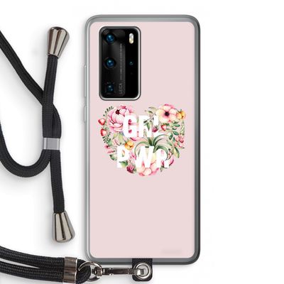 GRL PWR Flower: Huawei P40 Pro Transparant Hoesje met koord
