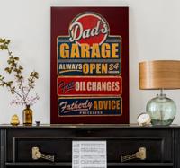 Vintage canvas schilderij retro bord