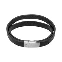 AZE Jewels Armband Double Belt Black - thumbnail