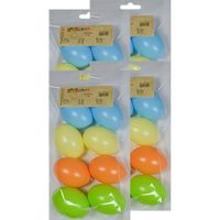 32x Plastic eitjes pastel multikleur/gekleurd 6 cm decoratie/versiering - Feestdecoratievoorwerp - thumbnail
