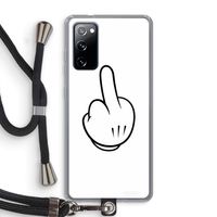 Middle finger white: Samsung Galaxy S20 FE / S20 FE 5G Transparant Hoesje met koord