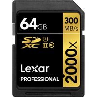 Lexar Professional Gold SD-kaart UHS-II - R300/W260 MB/s - 64GB - V90