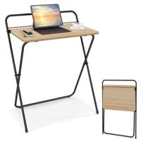 60 cm Inklapbaar Computerbureau Compact Bureau voor Thuiskantoor met Tablethouder Veelzijdig Bureau Geen Montage Nodig Natuurlijk