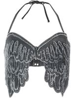 Blumarine haut imprimé à dos nu - Noir