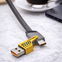 4-in-1 Snellaadkabel - USB-C, Lightning, Micro-USB - 1m - Duurzaam