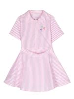 Palm Angels Kids robe-chemise Palms à rayures - Rose - thumbnail