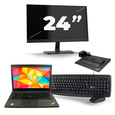 Lenovo ThinkPad L470 - Intel Core i3-7e Generatie - 14 inch - 8GB RAM - 256GB SSD - Windows 11 + 1x 24 inch Monitor