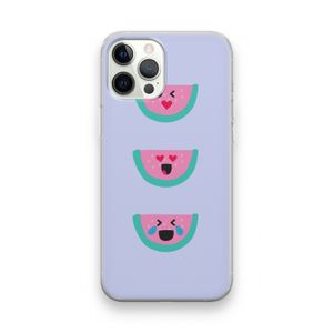 Smiley watermeloen: iPhone 12 Pro Transparant Hoesje