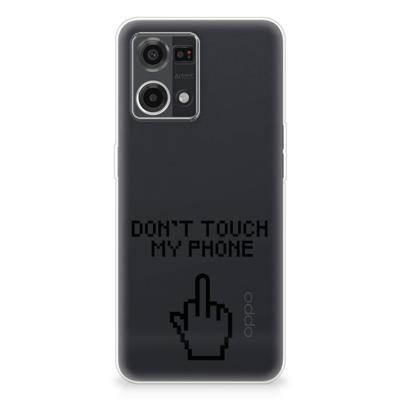 OPPO Reno7 4G Silicone-hoesje Finger Don't Touch My Phone OPPO Reno7 4G Silicone-hoesje Finger Don't Touch My Phone