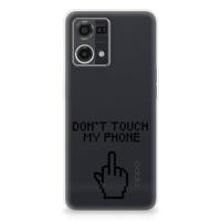 OPPO Reno7 4G Silicone-hoesje Finger Don't Touch My Phone